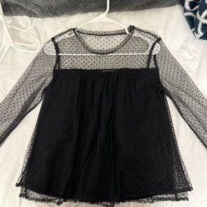 Banana Republic Black Sheer Blouse